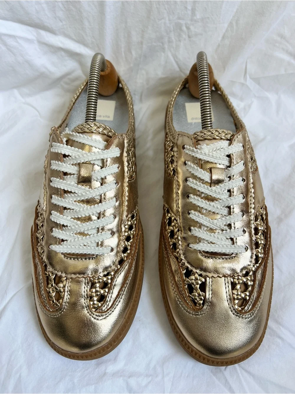 Dolce Vita Notice Slide Woven Stella Gold Metallic Mule Sneakers NWOT Size 10